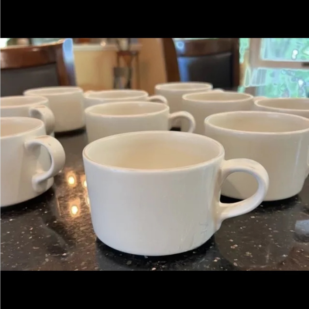 Wedgewood stoneware coffee cups slightly used set of 10 linen